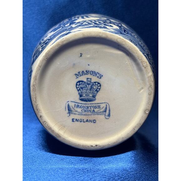 Vintage Blue and White Mason's Ironstone Tea Jar Willow Design - Picture 7 of 7
